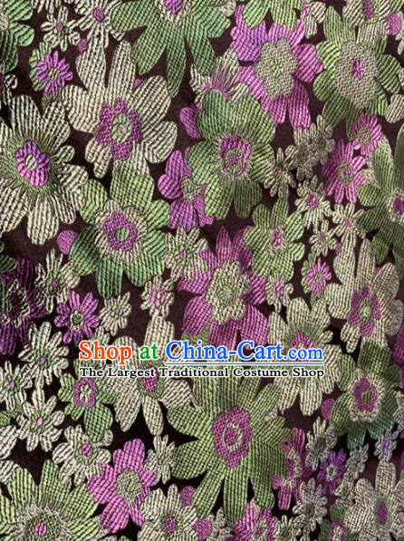 Asian Chinese Traditional Green Flowers Pattern Design Brocade Fabric Silk Fabric Chinese Fabric Asian Material