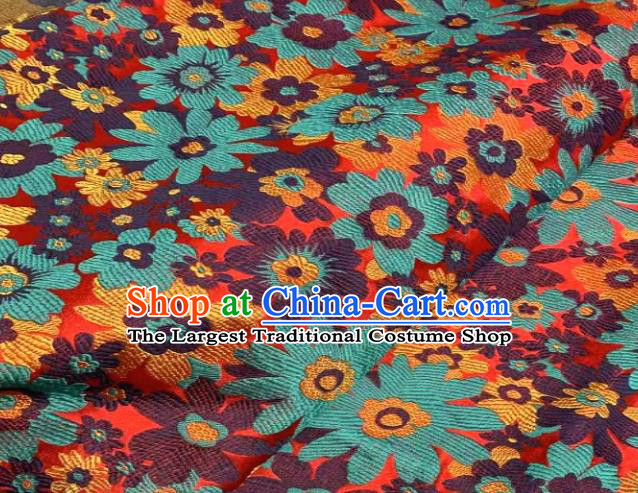 Asian Chinese Traditional Blue Flowers Pattern Design Brocade Fabric Silk Fabric Chinese Fabric Asian Material