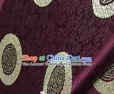 Asian Chinese Traditional Longevity Pattern Design Purple Brocade Fabric Silk Fabric Chinese Fabric Asian Material