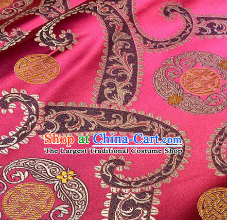 Asian Chinese Traditional Pattern Design Rosy Brocade Fabric Silk Fabric Chinese Fabric Asian Material