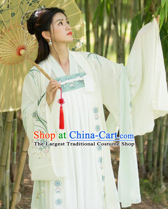 Traditional Chinese Tang Dynasty Hanfu Dress Ancient Peri Princess Embroidered Historical Costume for Women