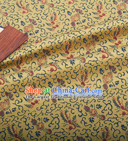 Chinese Traditional Hanfu Silk Fabric Classical Phoenix Pattern Design Golden Brocade Tang Suit Fabric Material