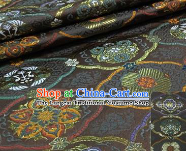 Chinese Traditional Hanfu Silk Fabric Classical Totem Pattern Design Brown Brocade Tang Suit Fabric Material