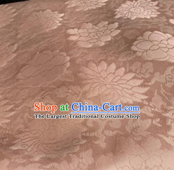 Chinese Traditional Rich Lotus Pattern Design Pink Brocade Fabric Asian Silk Fabric Chinese Fabric Material