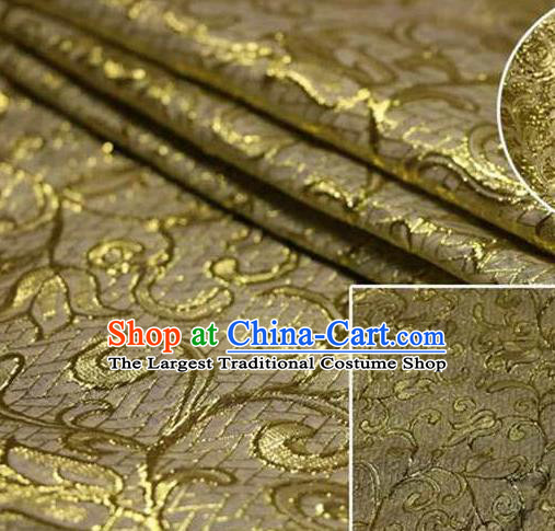 Chinese Classical Pattern Design Bronze Brocade Asian Traditional Hanfu Silk Fabric Tang Suit Fabric Material