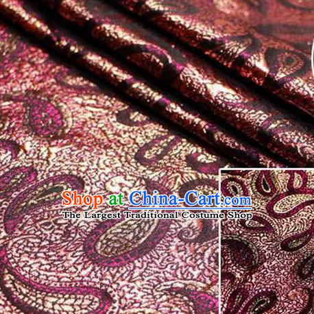 Chinese Classical Pattern Design Purple Brocade Asian Traditional Hanfu Silk Fabric Tang Suit Fabric Material
