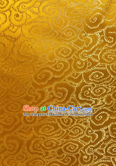 Chinese Classical Cloud Pattern Design Golden Brocade Asian Traditional Hanfu Silk Fabric Tang Suit Fabric Material