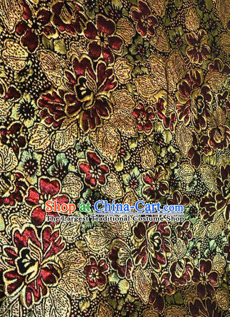 Chinese Classical Pattern Design Purplish Red Brocade Asian Traditional Tibetan Robe Silk Fabric Tang Suit Fabric Material