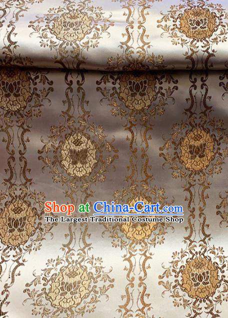 Chinese Classical Lotus Pattern Design Brocade Asian Traditional Cheongsam Silk Fabric Tang Suit Fabric Material