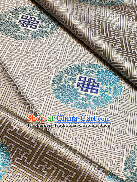 Chinese Classical Buddhism Lotus Pattern Design Golden Brocade Drapery Asian Traditional Tang Suit Silk Fabric Material