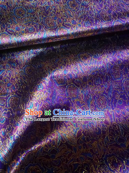 Asian Chinese Classical Pattern Design Purple Brocade Fabric Traditional Tang Suit Satin Drapery Silk Material