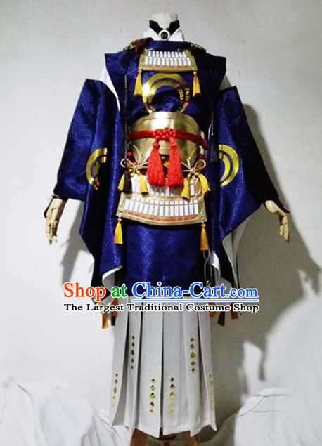 Chinese Traditional Cosplay Female Warrior Royalblue Costume Ancient Swordsman Dress for Women