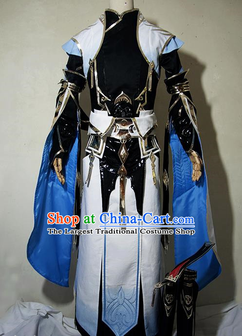 Chinese Traditional Cosplay Taoist Priest Royal Highness Costume Ancient Swordsman Hanfu Clothing for Men