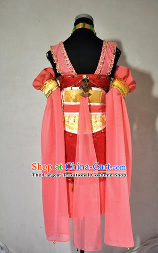 Top Grade Cosplay Fairy Witch Pink Costume Ancient Female Swordsman Dress for Women