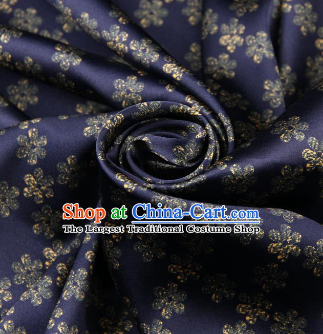 Chinese Traditional Classical Plum Pattern Deep Purple Brocade Damask Asian Satin Drapery Silk Fabric
