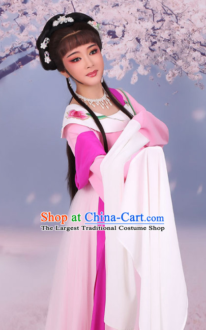 Chinese Traditional Peking Opera Diva Costume Ancient Princess Pink Dress for Women