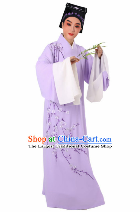 Chinese Traditional Beijing Opera Niche Costume Ancient Scholar Childe Purple Robe for Men