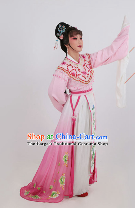 Chinese Traditional Peking Opera Actress Pink Dress Ancient Imperial Consort Embroidered Costume for Women