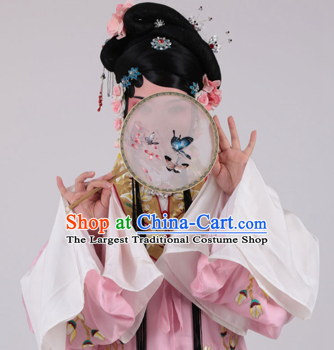 Chinese Traditional Peking Opera Actress Princess Pink Dress Ancient Court Lady Embroidered Costume for Women