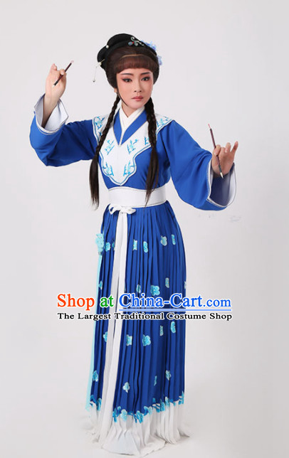 Chinese Traditional Peking Opera Actress Royalblue Dress Ancient Nobility Lady Embroidered Costume for Women