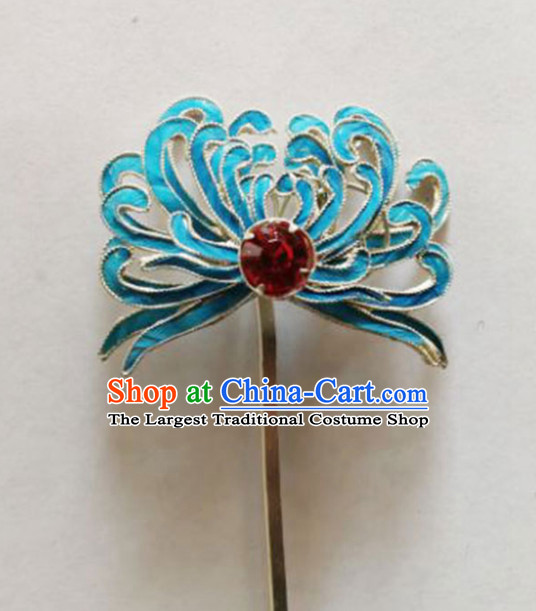 Chinese Ancient Court Princess Chrysanthemum Hairpins Traditional Beijing Opera Diva Hair Accessories for Adults