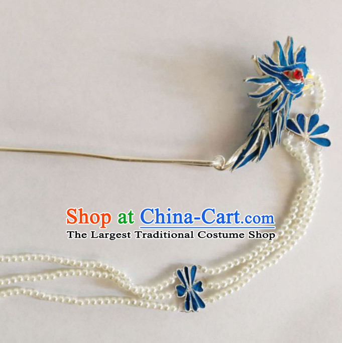 Chinese Ancient Court Princess Hairpins Phoenix Tassel Step Shake Traditional Beijing Opera Diva Hair Accessories for Adults