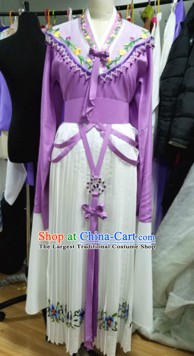 Chinese Traditional Opera Court Princess Purple Dress Ancient Beijing Opera Diva Embroidered Costume for Women