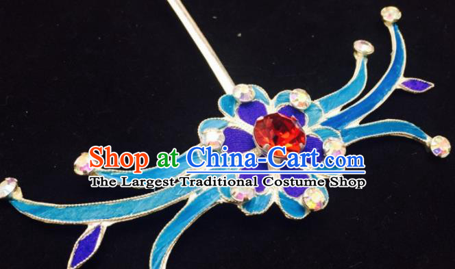 Chinese Ancient Palace Red Crystal Hairpins Queen Hair Clip Traditional Beijing Opera Diva Court Hair Accessories for Adults