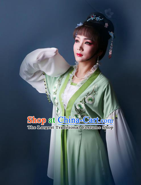 Chinese Traditional Opera Peri Princess Green Dress Ancient Beijing Opera Diva Embroidered Costume for Women