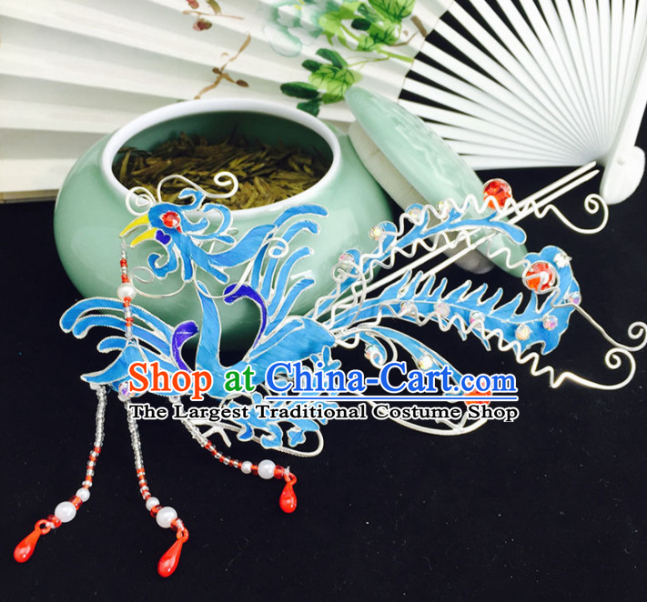 Chinese Ancient Princess Hairpins Phoenix Hair Clip Traditional Beijing Opera Diva Court Hair Accessories for Adults