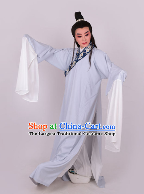 Chinese Traditional Beijing Opera Niche Light Blue Robe Ancient Number One Scholar Costume for Men