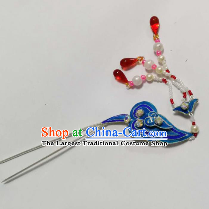Chinese Ancient Princess Cloud Hairpins Tassel Hair Clip Traditional Beijing Opera Diva Headwear Hair Accessories for Adults