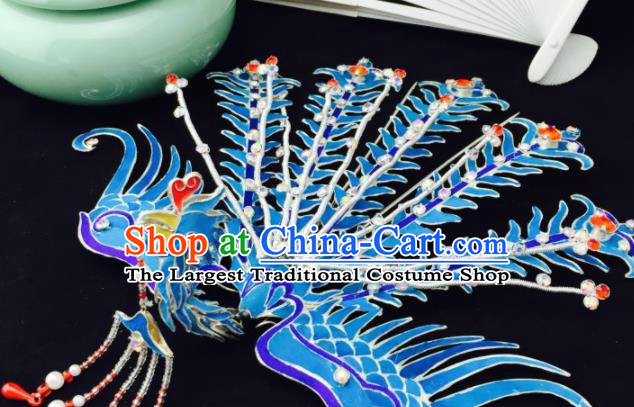 Chinese Ancient Princess Phoenix Hairpins Tassel Hair Clip Traditional Beijing Opera Diva Headwear Hair Accessories for Adults