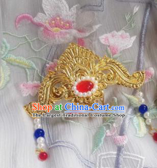 Chinese Ancient Palace Princess Golden Hair Comb Hairpins Traditional Hanfu Hair Accessories for Women
