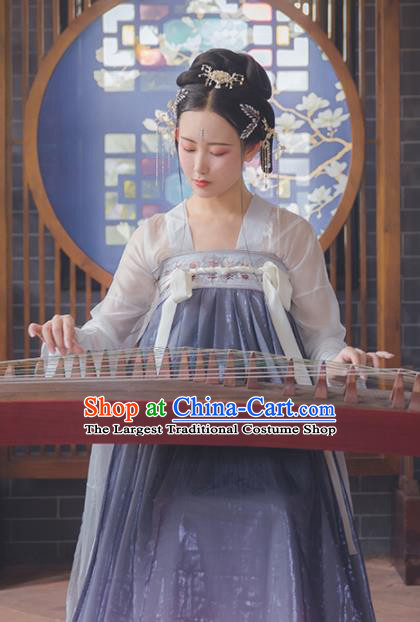 Asian Chinese Tang Dynasty Court Maid Replica Costume Traditional Ancient Princess Dance Hanfu Dress for Women