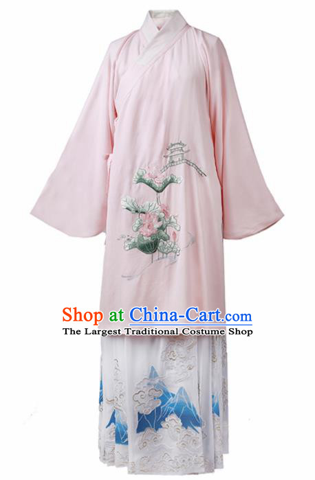 Chinese Ancient Ming Dynasty Princess Hanfu Dress Traditional Embroidered Replica Costume for Women