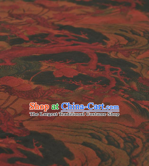 Chinese Traditional Pattern Design Atrovirens Gambiered Guangdong Gauze Asian Brocade Silk Fabric