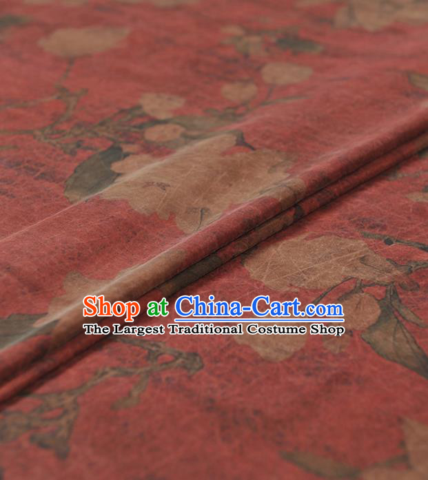 Chinese Traditional Pear Flowers Pattern Design Gambiered Guangdong Gauze Asian Brocade Silk Fabric