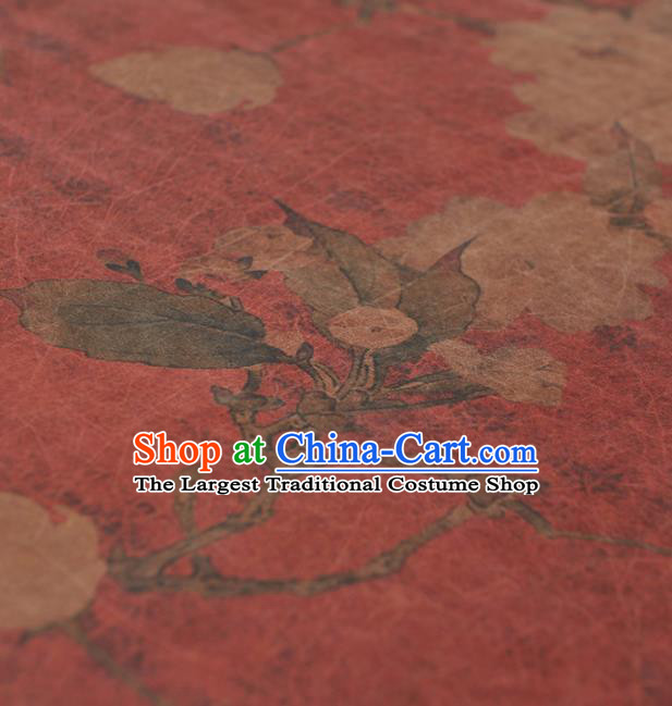 Chinese Traditional Pear Flowers Pattern Design Gambiered Guangdong Gauze Asian Brocade Silk Fabric