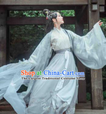 Ancient Chinese Jin Dynasty Imperial Consort Hanfu Dress Traditional Swordswoman Replica Costume for Women