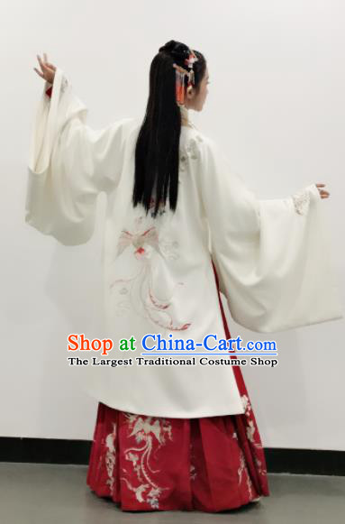 Traditional Chinese Ming Dynasty Palace Princess Embroidered Hanfu Dress Ancient Court Replica Costumes for Women