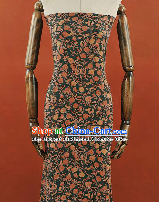 Chinese Traditional Hydrangea Pattern Design Atrovirens Gambiered Guangdong Gauze Asian Brocade Silk Fabric