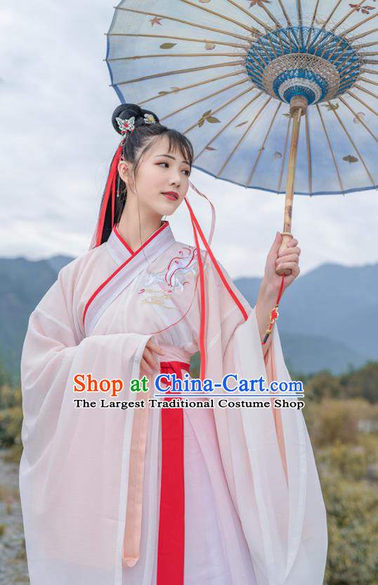 Chinese Ancient Han Dynasty Historical Costume Antique Traditional Court Princess Hanfu Dress for Women