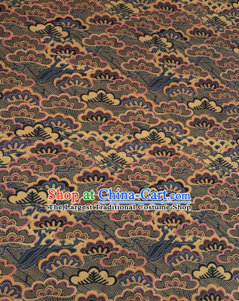 Asian Chinese Classical Waves Pattern Satin Drapery Gambiered Guangdong Gauze Brocade Traditional Cheongsam Brocade Silk Fabric