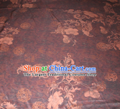 Chinese Traditional Cheongsam Classical Pattern Purple Gambiered Guangdong Gauze Asian Satin Drapery Brocade Silk Fabric