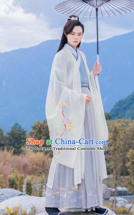 Chinese Ancient Swordsman Hanfu Clothing Antique Traditional Southern and Northern Dynasties Nobility Childe Historical Costume for Men