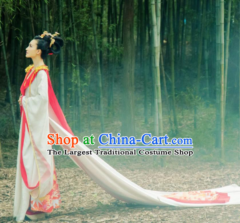 Chinese Ancient Drama The Legend of Deification Shang Dynasty Imperial Consort Su Daji Historical Costume and Headpiece Complete Set