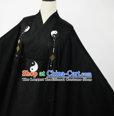 Customized Chinese Cosplay Swordsman Taoist Priest Black Costume Ancient Drama Childe Clothing for Men