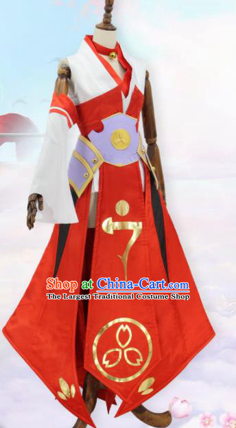 Chinese Cosplay Witch Customized Costume Ancient Film Swordswoman Red Dress for Women
