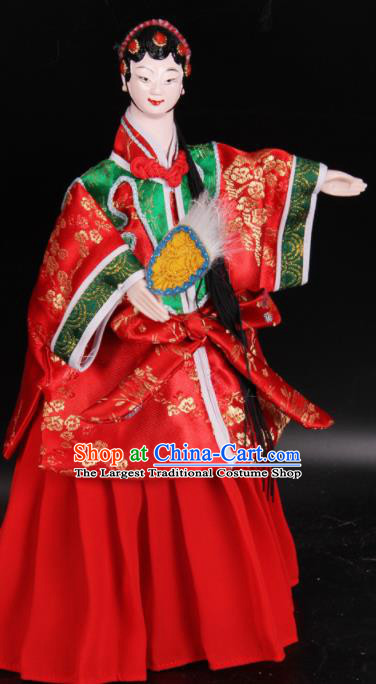 Traditional Chinese Handmade Red Beauty Puppet Marionette Puppets String Puppet Wooden Image Arts Collectibles